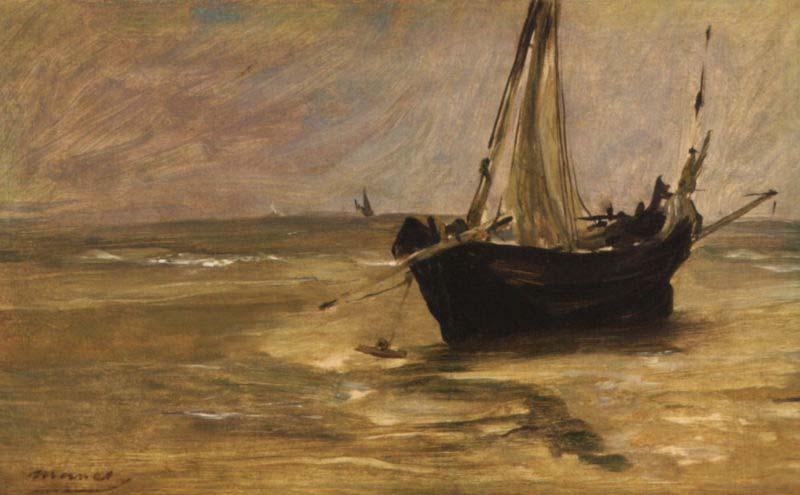 Edouard Manet Barques de Peches a Berck-sur-Mer. China oil painting art